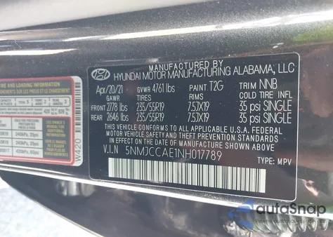 2022 Hyundai Tucson Sel from USA, damaged, VIN 5NMJCCAE1NH017789